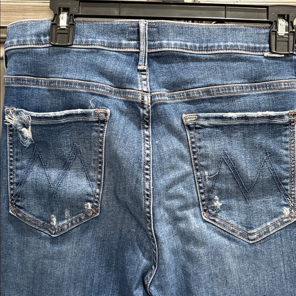 MOTHER Insider Crop Step Chew Dancing in Coals Distressed Denim Jeans - Picture 9 of 14